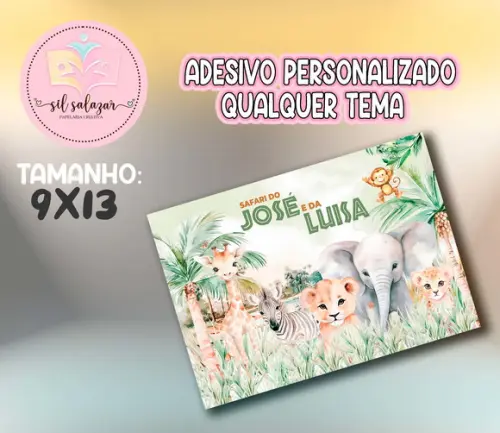 Adesivo Sacolinha P - Safari Cute