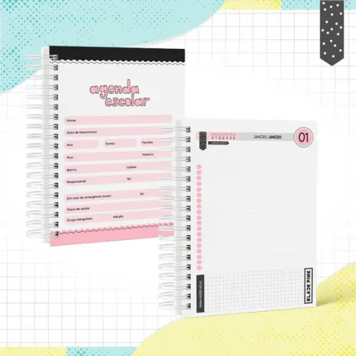 Agenda Escolar 2026 - Black Pink