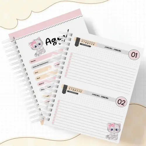 Agenda Escolar 2026 - Gatinho (2dpp)