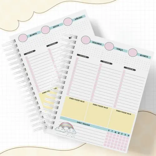 Agenda Rotina de Estudos - Arco Iris