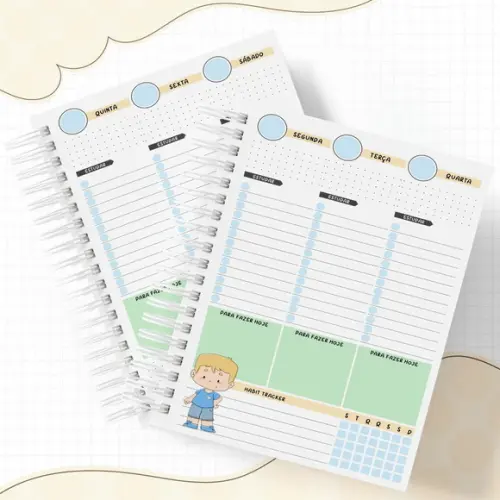 Agenda Rotina de Estudos - Menino Loiro
