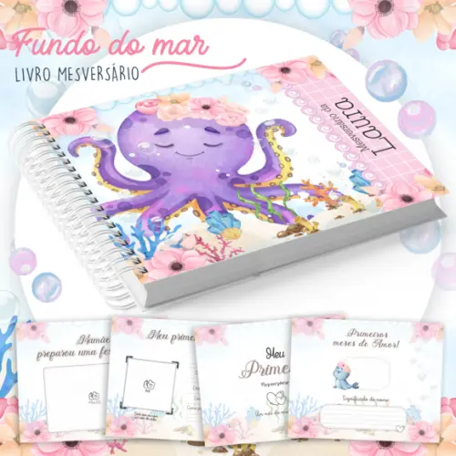 Album Mesversario (19 x 24) -fundo do Mar Menina