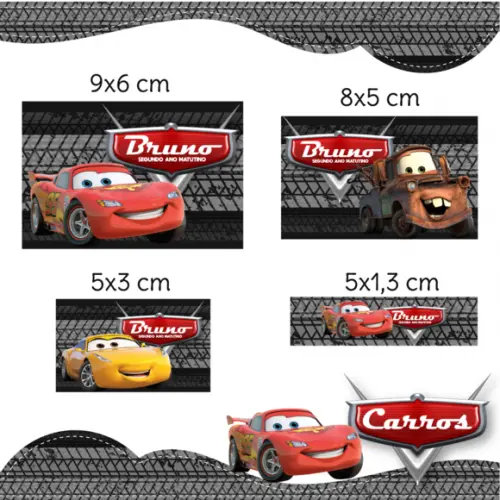 Arquivo digital Etiqueta Escolar - Carros