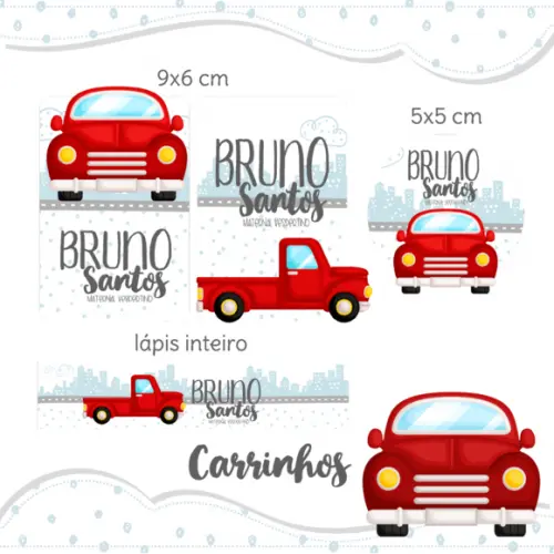 Arquivo digital Etiqueta Escolar - Carrinho