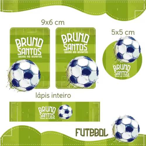 Arquivo digital Etiqueta Escolar - Futebol