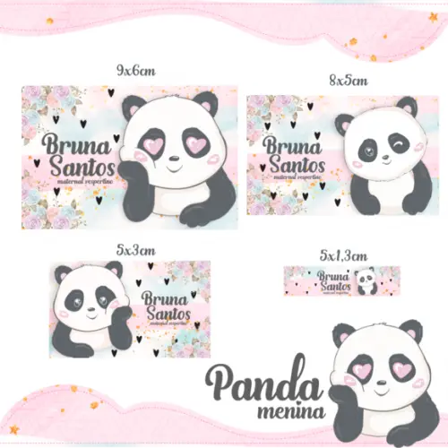 Arquivo digital Etiqueta Escolar - Panda Menina