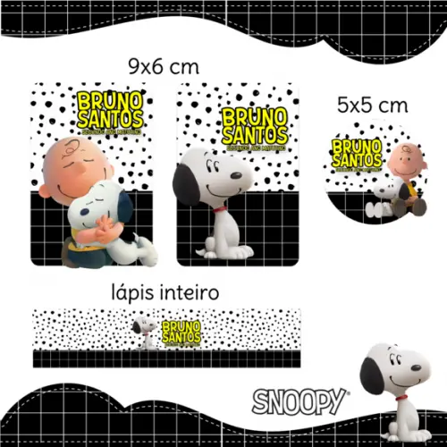 Arquivo digital Etiqueta Escolar - Snoopy