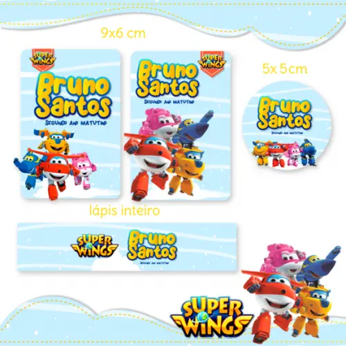 Arquivo digital Etiqueta Escolar - Super Wings