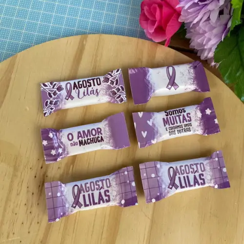 Bala Personalizada - Agosto Lilas 02 (100un)