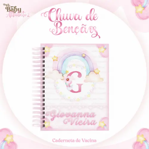 Caderneta de Vacina - Chuva de Amor Menina