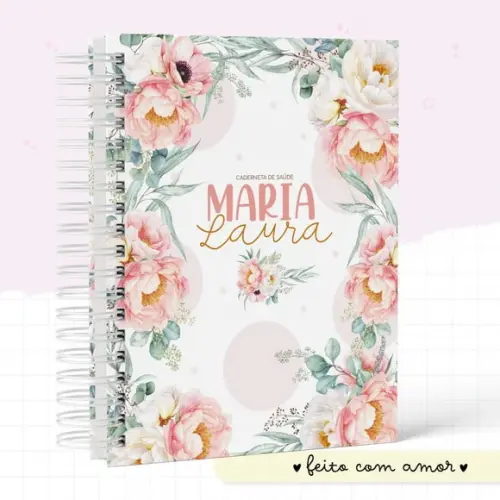 Caderneta de Vacina - Floral 04 + Chaveiro