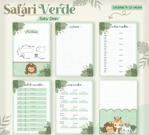 Caderneta de Vacina - Safari Verde Inicial