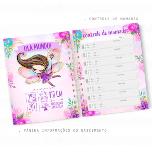 Caderneta de Vacinação - Fada + Chaveiro