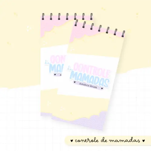 Caderno Anotações - Controle de Mamadas (menino ou Menina)