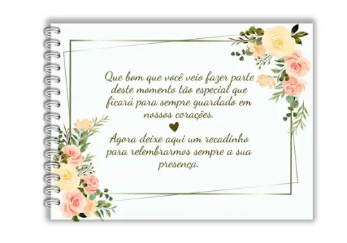 Caderno Assinatura e Mensagens - Floral 01