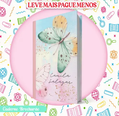 Caderno Brochurão (g) - Borboletas (promocional)