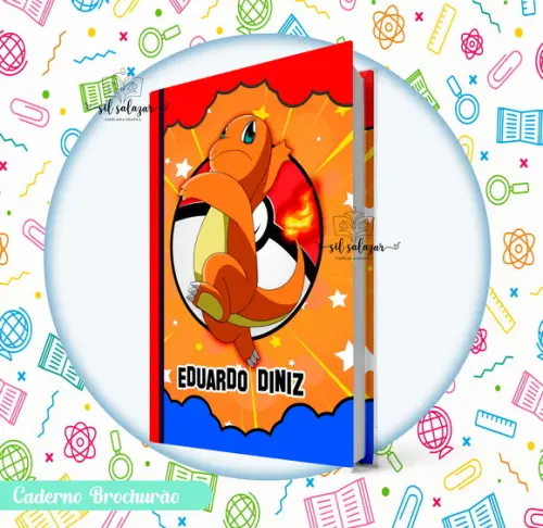 Caderno Brochurão (g) - Combo Pokemon (7 Unidades)