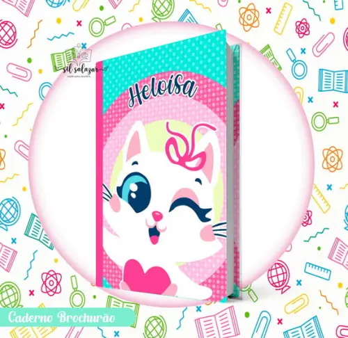 Caderno Brochurão (g) - Gatinha Sereia Puket