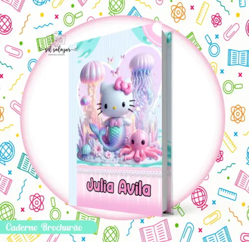Caderno Brochurão (g) - Hello Kitty Sereia