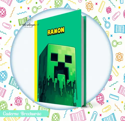 Caderno Brochurao (g) - Minecraft / Creeper
