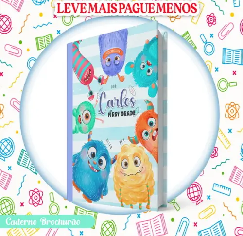 Caderno Brochurão (g) - Monstrinhos (promocional)