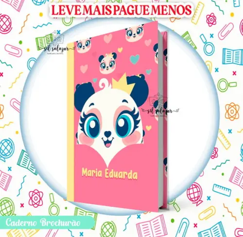 Caderno Brochurão (g) - Panda Romantico Puket (promocional)