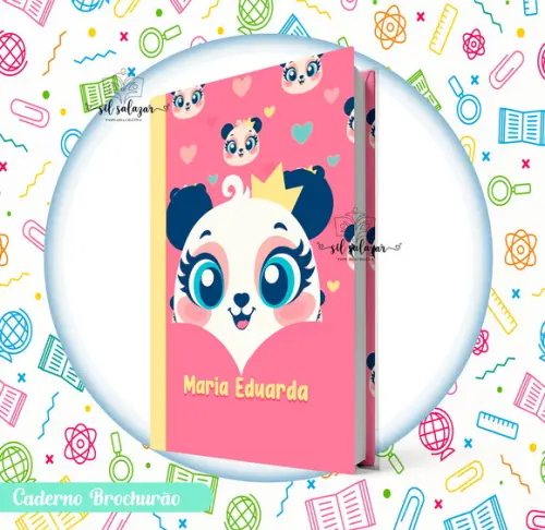 Caderno Brochurão (g) - Panda Romantico Puket