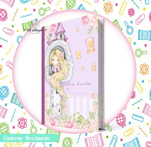 Caderno Brochurão (g) - Rapunzel Aquarela