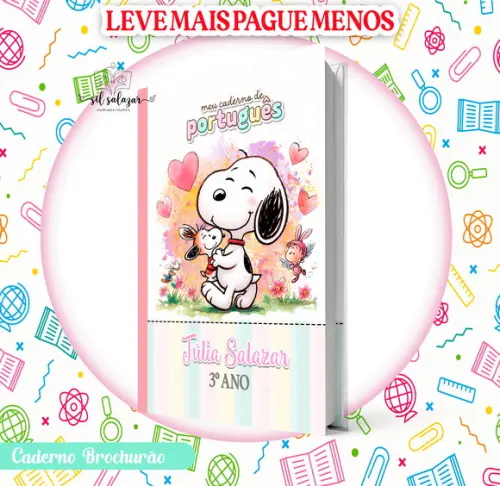 Caderno Brochurão (g) - Snoopy Menina (promocional)