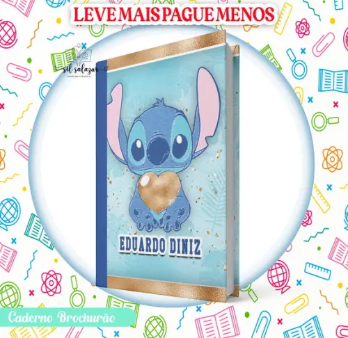 Caderno Brochurão (g) - Stitch Azul (promocional)