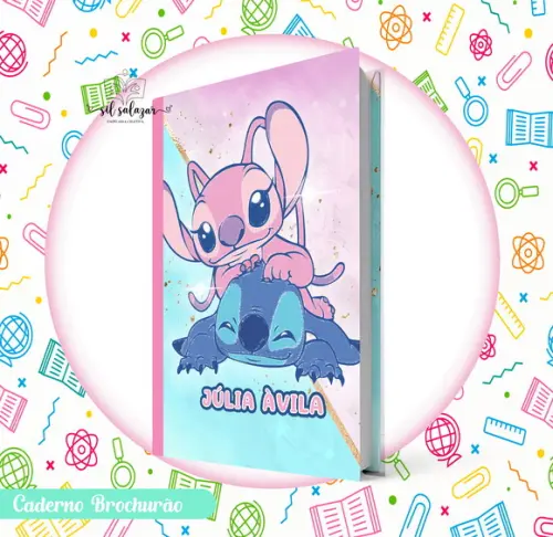 Caderno Brochurão (g) - Stitch e Angel