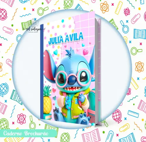 Caderno Brochurão (g) - Stitch Estudante 05