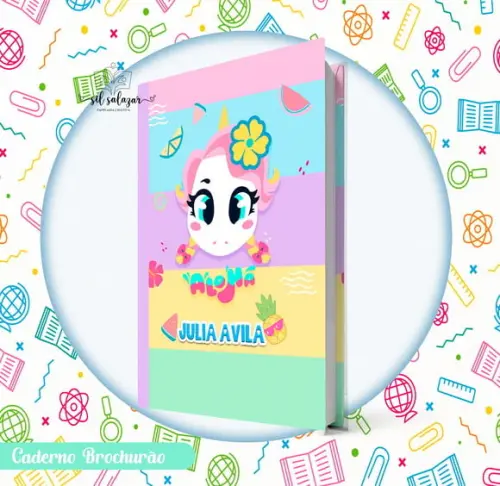 Caderno Brochurão (g) - Unicornio Aloha Puket 02