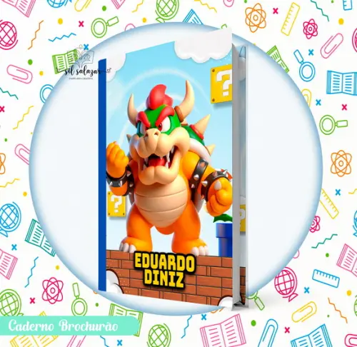 Caderno Brochurão (g) - Super Mario/ Bowser