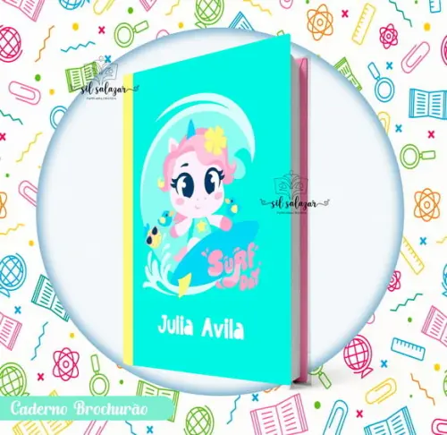 Caderno Brochurão (g) - Unicornio Aloha Puket