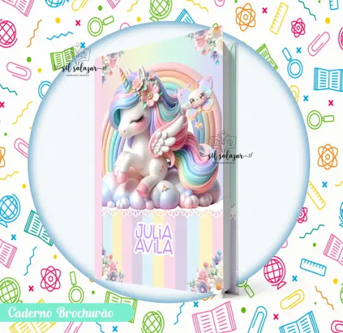 Caderno Brochurão (g) - Unicornio Candy