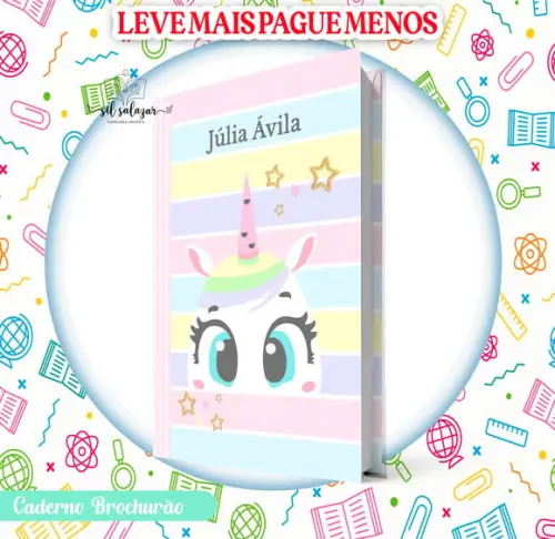 Caderno Brochurão (g) - Unicornio Candy Puket (promocional)