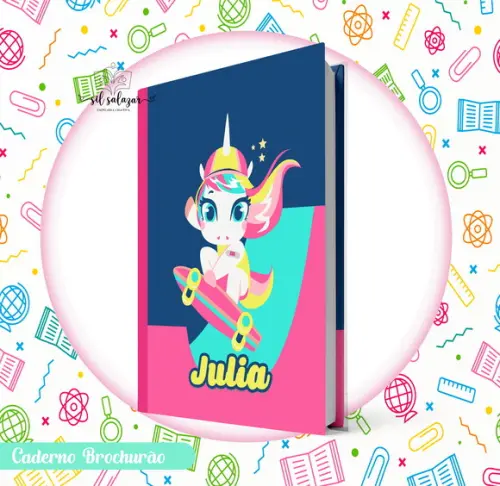 Caderno Brochurão (g) - Unicornio Skate 02 Puket