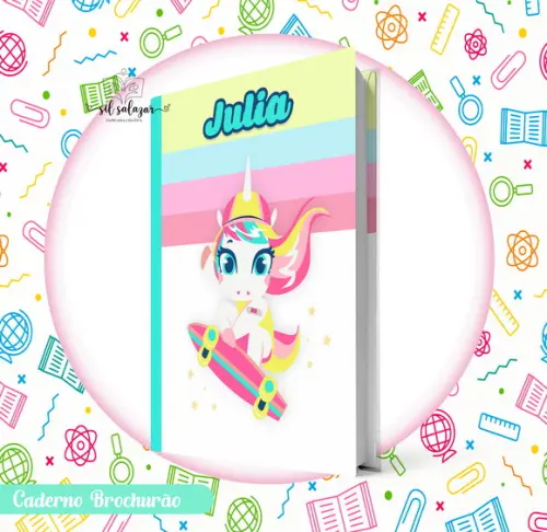 Caderno Brochurão (g) - Unicornio Skate Puket