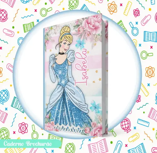 Caderno Brochurão (g) 96 Fls- Cinderela