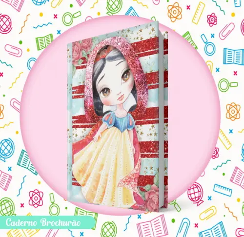 Caderno Brochurão (g) 96 Fls- Branca de Neve