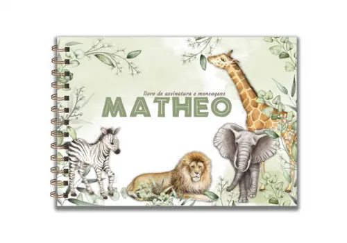 Caderno De Assinatura -safari Aquarela