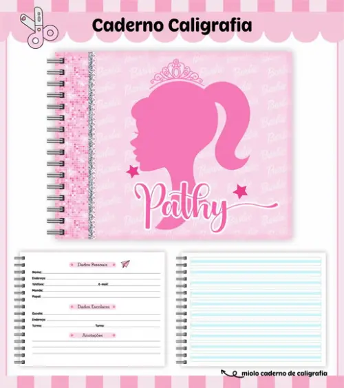 Caderno de Caligrafia - Barbie