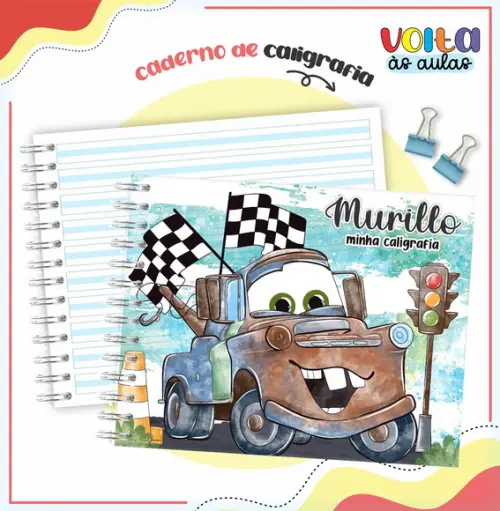 Caderno de Caligrafia - Carros