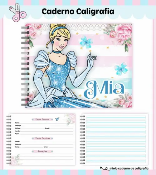Caderno de Caligrafia - Cinderela