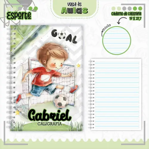 Caderno de Caligrafia - Esporte/ Futebol