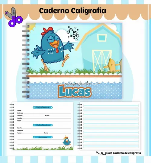 Caderno de Caligrafia - Galinha Pintadinha