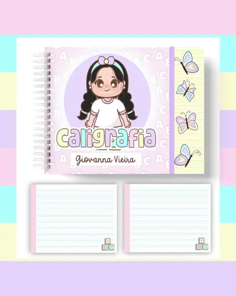 Caderno de Caligrafia - Menina