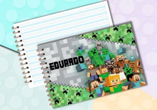 Caderno de Caligrafia - Minecraft