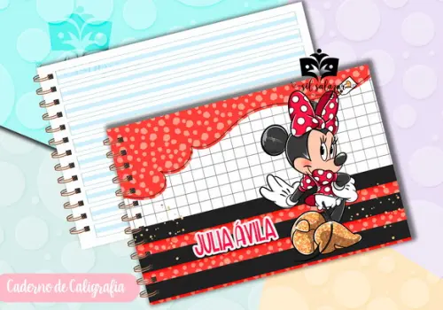 Caderno de Caligrafia - Minnie Vermelha 02